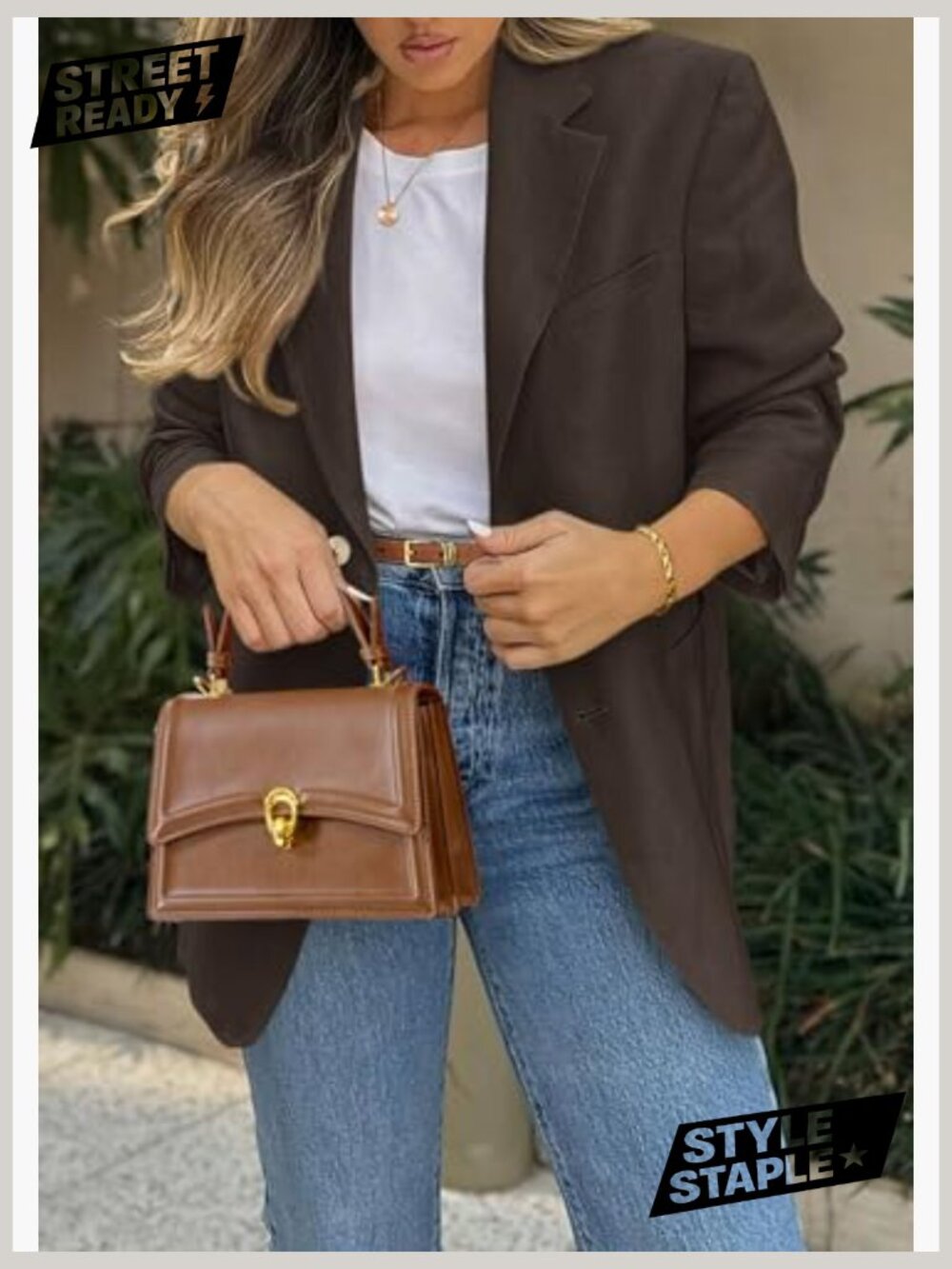 Business Casual Long Sleeve Blazer with Pockets Notch Lapel Open Front Suit - Picture 2 of 7